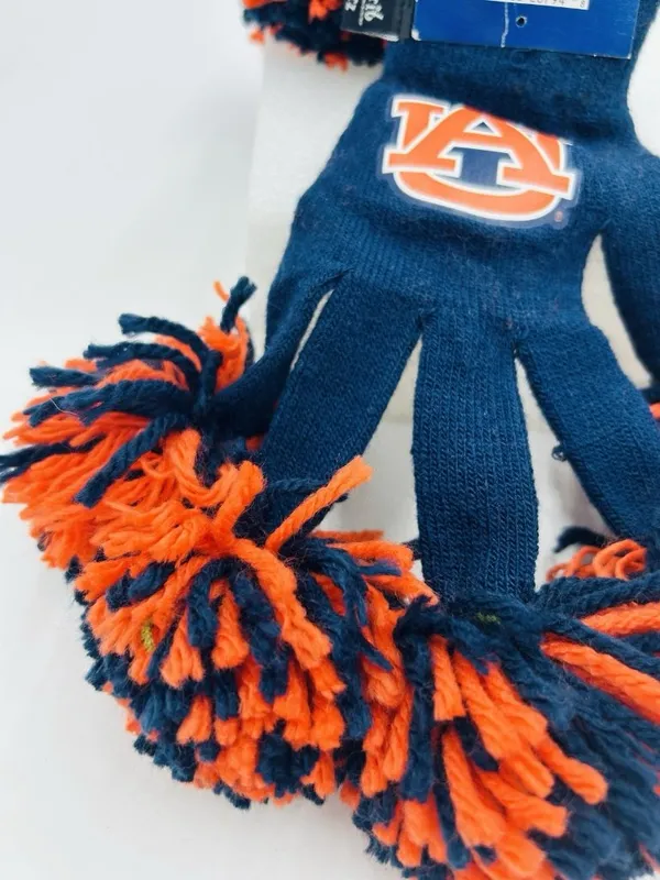 Auburn Tigers Spirit Fingerz Gloves Imperial Football Pompom Fingers NEW - Image 3