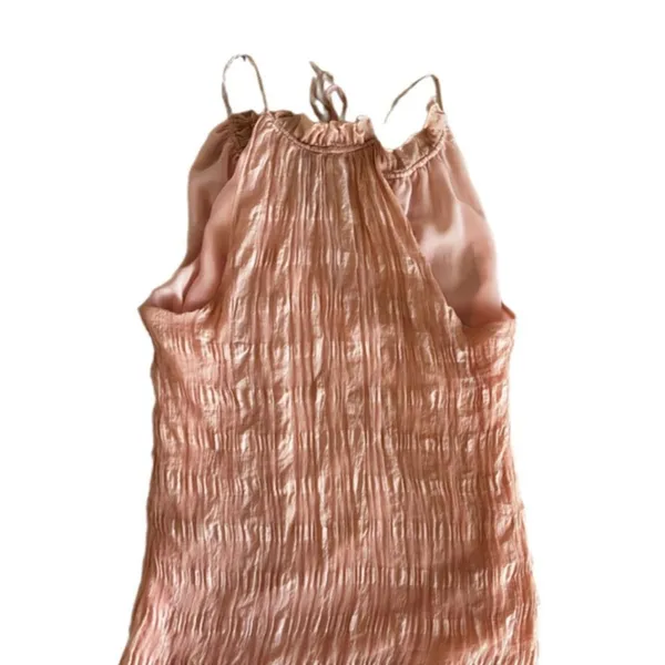 HD in Paris tender texture silk halter neck blouse Pastel Pink Size 0 - Image 5