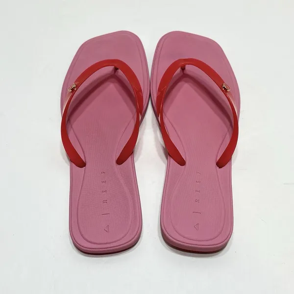 Reef Solaye Hibiscus Pink Red Flip Flop Sandals Womens 9 Beach Vacation - Image 5