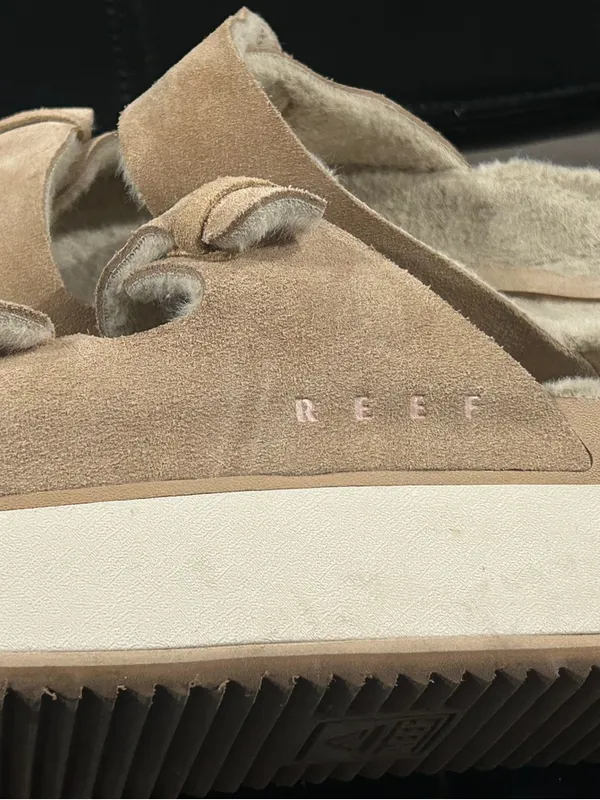 Reef Women's Plush Suede Double-Strap Slide Sandals - Beige - Image 5