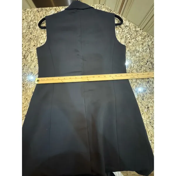 Club Monaco Women's Varlah Relaxed Long Vest Size Small Black 90's Longline - Image 9