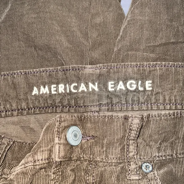American Eagle Low Rise Skater Jeans Women Brown Corduroy Pants Size 10 Flare‎ - Image 7