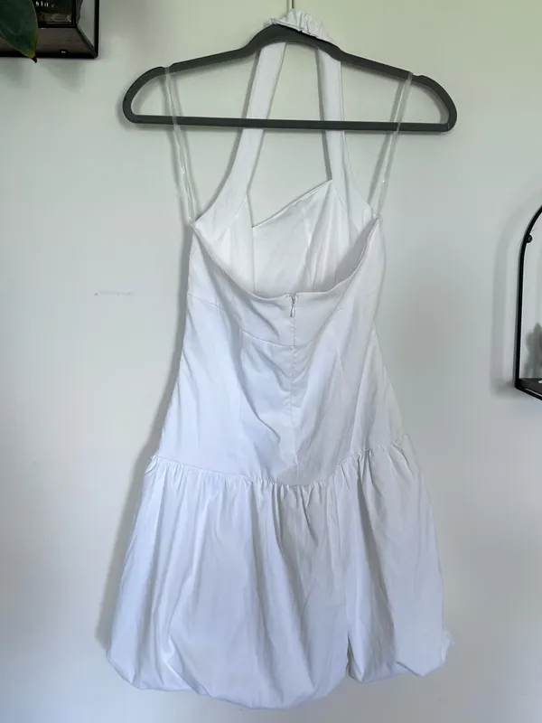 NWOT Wild Fable White Halter Neck Bubble Mini Dress Size Small - Image 2