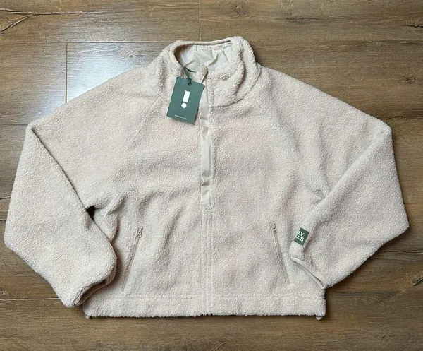 NWT Cozy Quarter Zip in Sand Tan Sherpa Fleece Size XS/S - Image 2