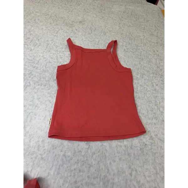 Billabong Womens Ribbed Tank Top Coral Red Sleeveless Crew Neck Size Small NWOT - Image 4