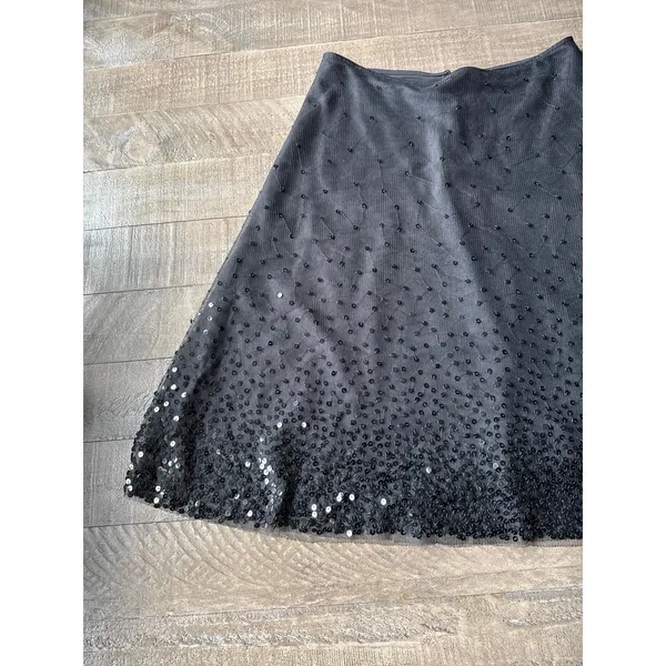 Petite Sophisticate‎ Women's Black A Line Sequined Skirt Size 4 - Image 2