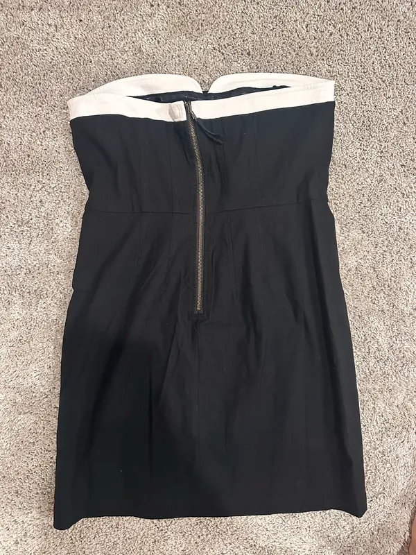 Anthropologie Maeve Strapless Peekaboo Mini Dress Black - Image 5