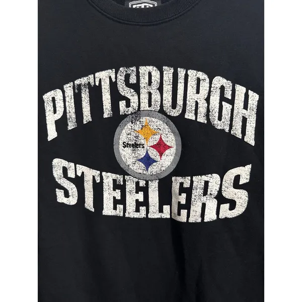 OTS Pittsburgh Steelers NFL Sweatshirt Distressed Graphic Pullover Football - Image 5