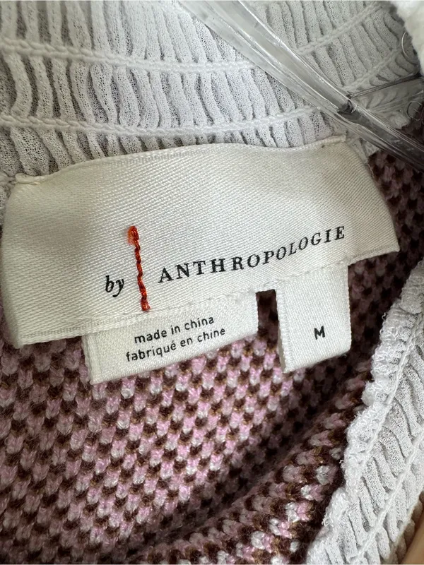 By Anthropologie Plaid Ruffle Collar Pullover Sweater Size M - Image 10