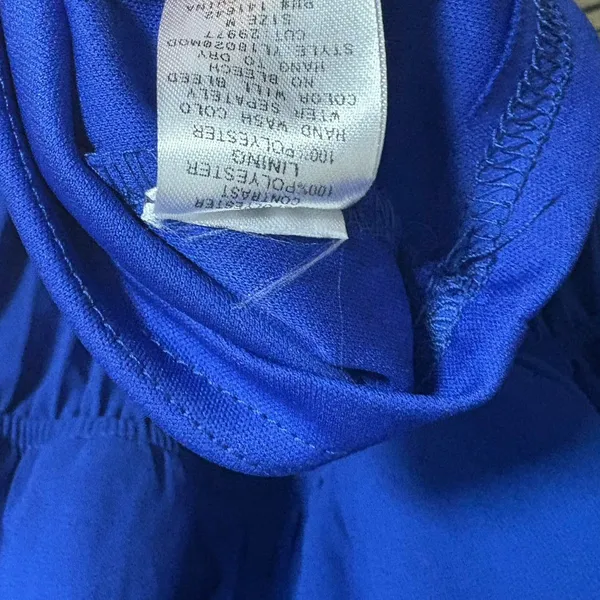 Ya Los Angeles Blue And White Pleated Maxi Dress Size‎ Medium - Image 8