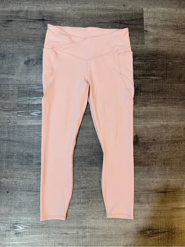 FABLETICS Oasis PureLuxe Crossover 7/8 Legging in Champagne Blush - Image 3