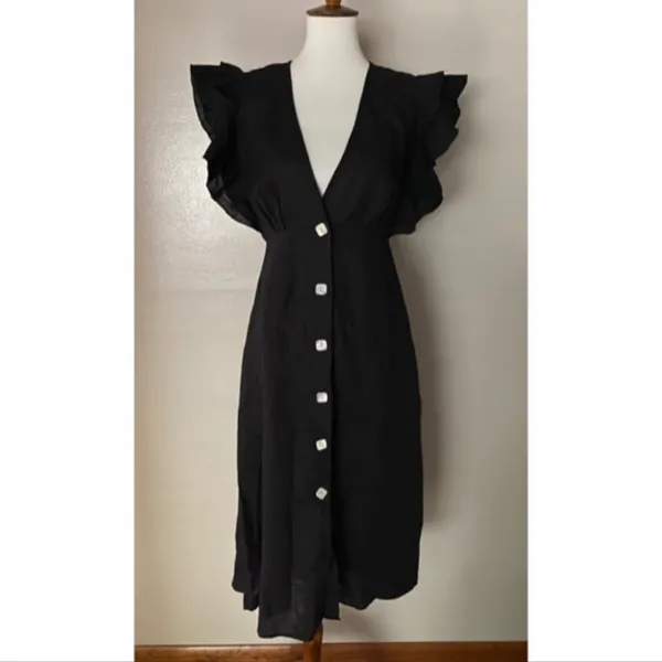 CHARLIE HOLIDAY Ruffled Cover-Up Midi Dress - Image 9