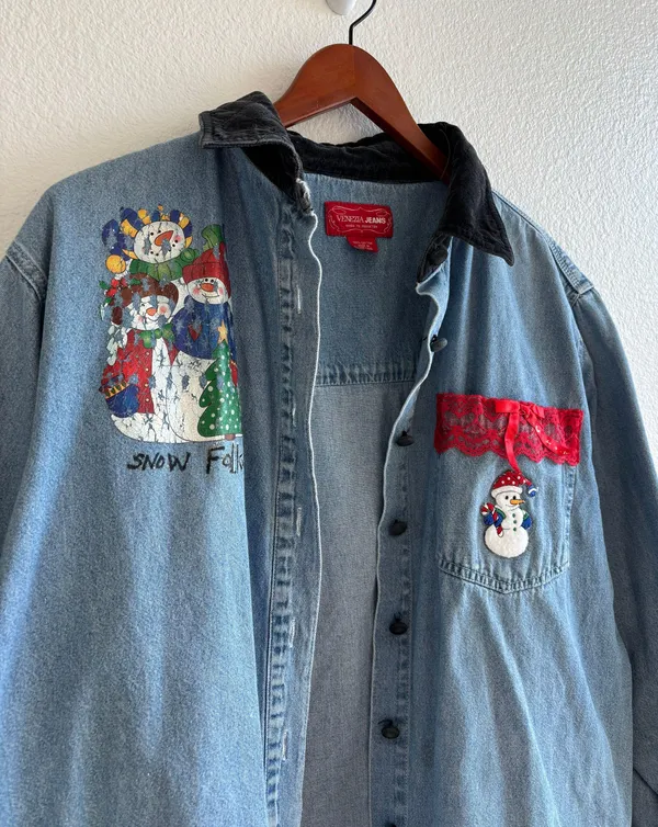 Venezia Jeans Vintage Denim Winter Sweater - Image 3