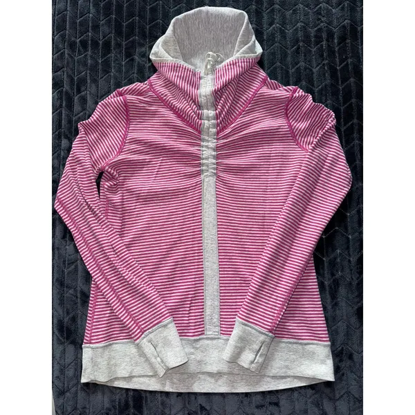 Lululemon In A Cinch Heathered Gray‎ Hoodie Thumbhole Pullover Women's Size 8 - Image 2