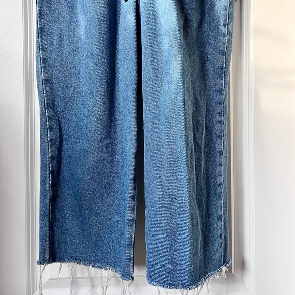 BlankNYC Cotton Blend‎ Blue Denim Belted Jumpsuit Sleeveless Small - Image 8