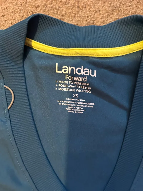 Caribbean blue scrub top Size XS - Image 3