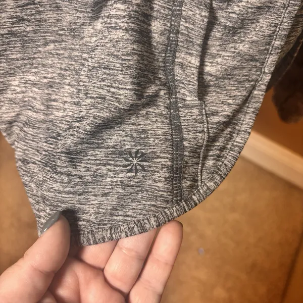 Athleta Gray Heather Full Zip Hooded Jacket Womens‎ Small Thumbholes Activewear - Image 4