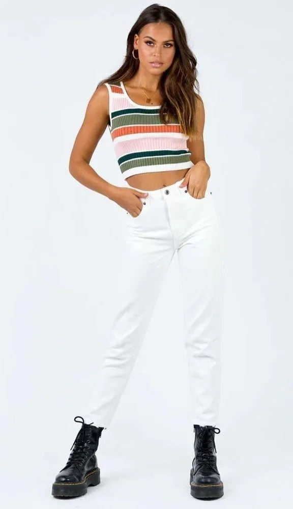 NWT Princess Polly Zaiden Straight Leg Jeans White Denim - Image 2