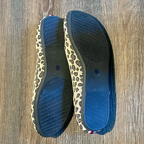 Rothy's The Flat Leopard Print Knit Round Toe Ballet Flats Size 7 - Image 8
