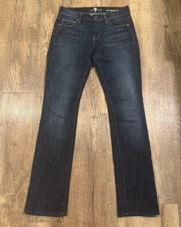 7 For All Mankind Women's Straight Leg Jean Dark Wash 24 - Image 2