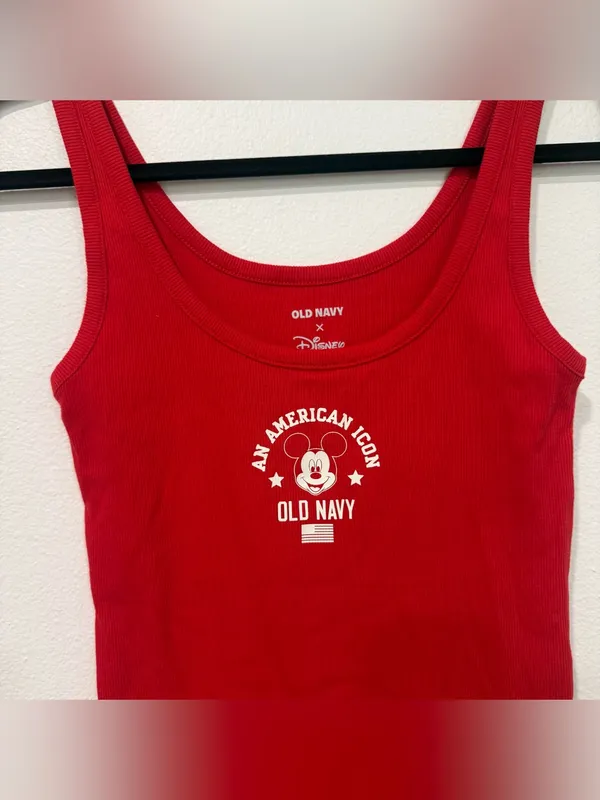 Old Navy x Disney Mickey Mouse An American Icon Red Tank Top S - Image 3