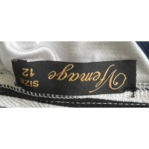 VFemage Women's black white strip navy blue vintage-style‎ sailor dress Size 12 - Image 7