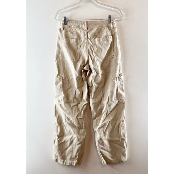 American Eagle Mid Rise Stretch Utility Stovepipe Straight Leg Pants Beige 2 L - Image 5
