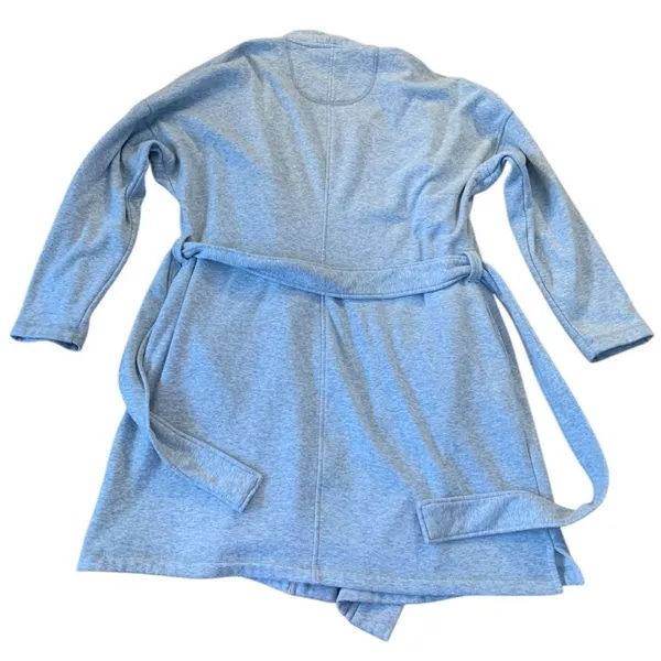 UGG‎ Duffield II Robe Women Large Heather Grey Fleece Belted Loungewear 1108461 - Image 3