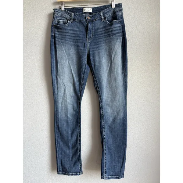 BKE Victoria Mid Rise Skinny Jeans 32x32 Universal Fit Stretch Blue Denim Buckle - Image 3