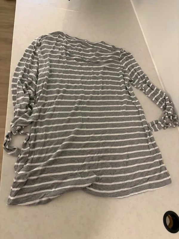 Clemson Tigers Gray Striped Tunic Top Large Gameday Couture Long Sleeve Keyhole - Image 3