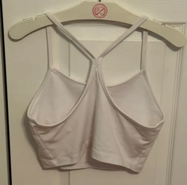Aerie Offline The Hugger Longline Bra Top in White - Image 3