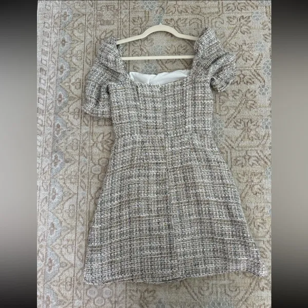 Vestique Tweed Puff Sleeve Dress - Image 3