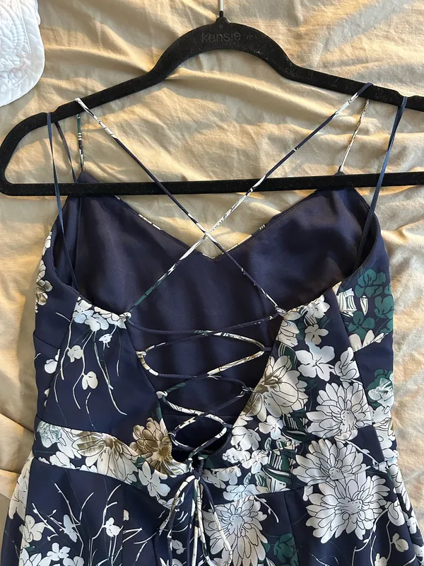 Two Sisters Navy Floral Maxi Dress - Image 4