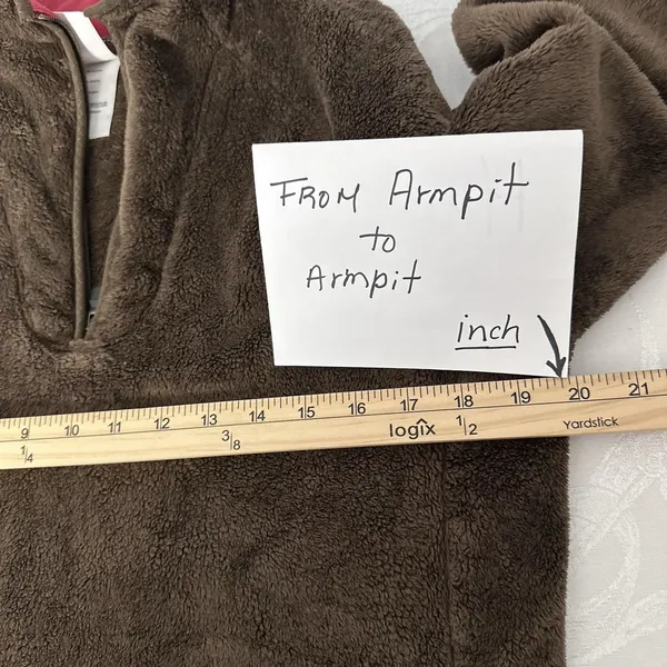 The North Face Size-L/G Womens Brown Fleece 1/4 Zip‎ Pullover Jacket - Image 3