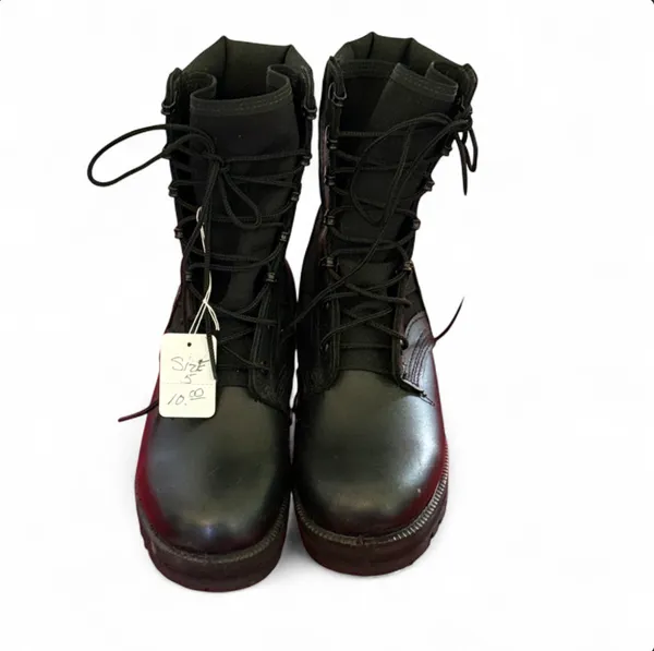 Black Tactical Boots Size 5 - Image 3