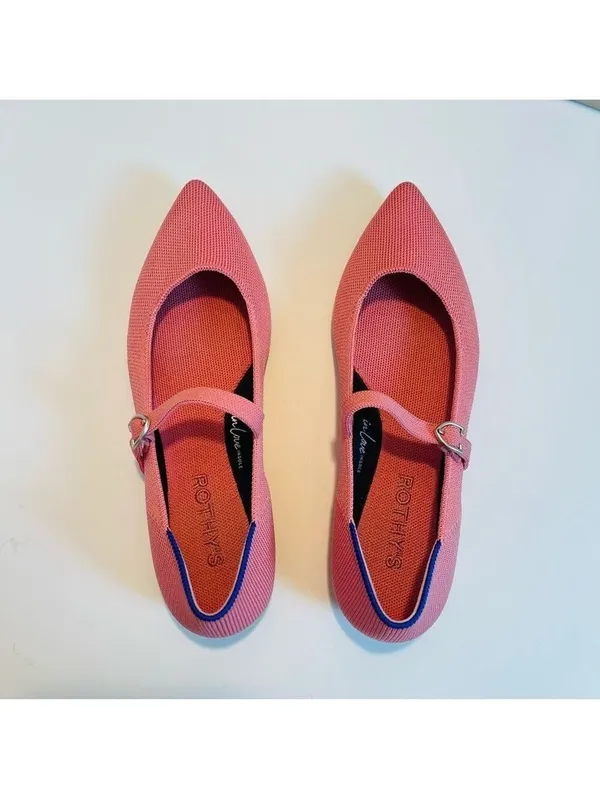 Rothy’s The Point Mary Jane Flats Shoes in Tulip Pink Women’s Size 5.5 - NWOB - Image 2