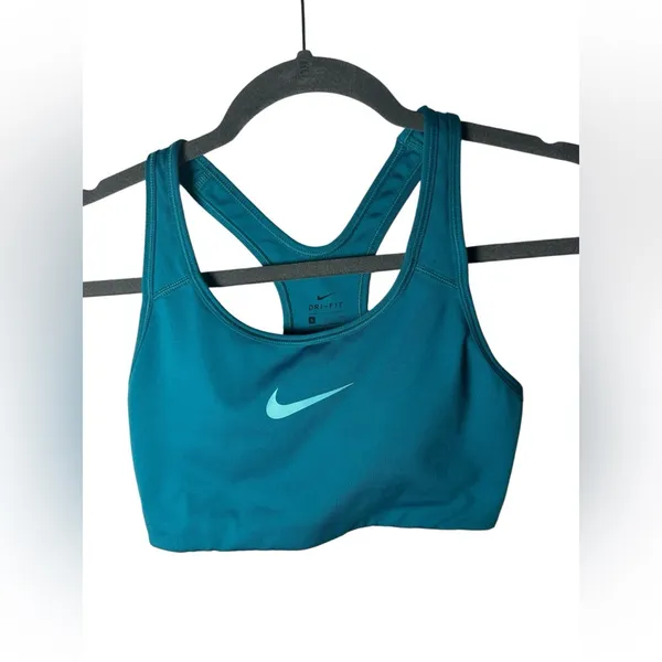 Nike Dri-FIT‎ Swoosh Sports Bra S Teal Blue Racerback Workout Athletic - Image 2