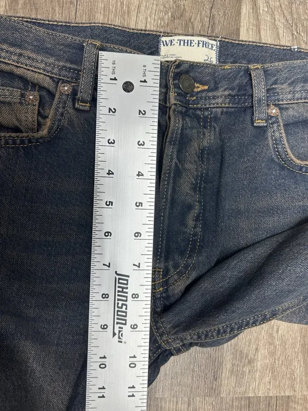 Free People Jeans Womens 26 Maggie Mid Rise Straight Crop Raw Hem (actual 29x25) - Image 8
