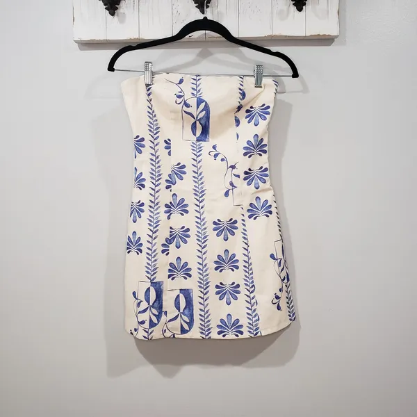 NWT PepperMayo Freya Linen Tube Dress Floral Wave Size 2 - Image 2