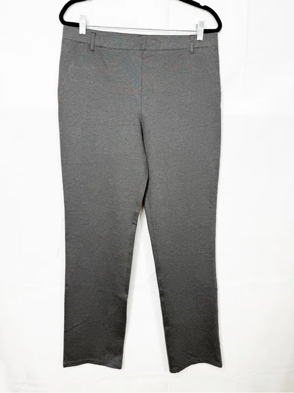 Quince Ultra-Stretch Ponte Straight Leg Pants Charcoal Grey Office - Image 3