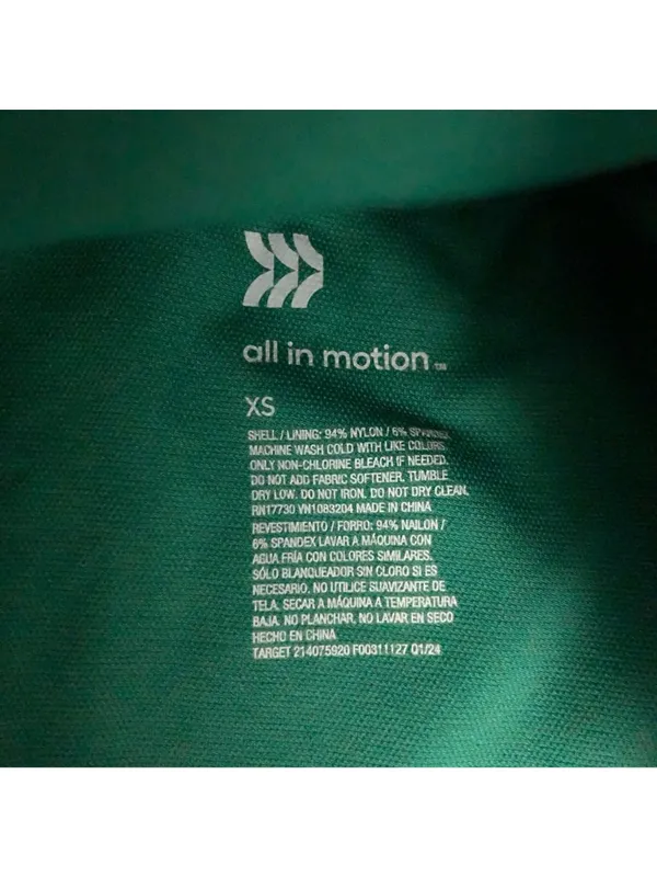 All In Motion Green Ribbed Seamless Sports Bra XS Nylon/Spandex - Image 3