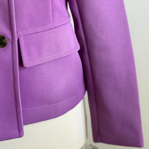 Liz Claiborne Double Breasted Blazer Sz S Purple Textured‎ Business Office Siren - Image 7