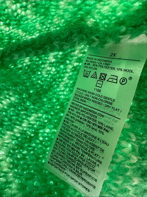 Old Navy Green and White Snowflake wool blend mockneck Sweater 2X winter holiday - Image 8