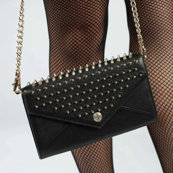 Rebecca Minkoff Black Leather Stud Wallet on Chain - Image 2
