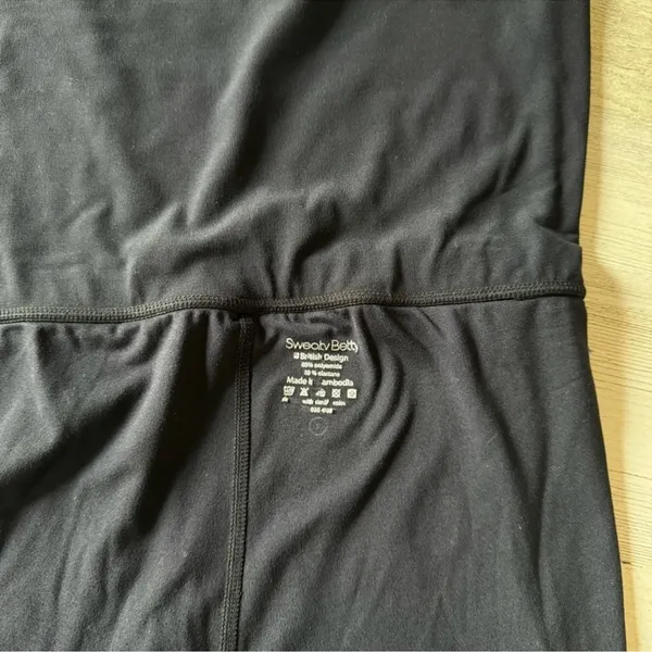 🍁 Sweaty Betty Maternity Cropped Leggings Ruched Ankle‎ Tight Black Small - Image 8