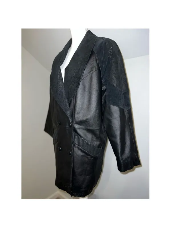 100% Genuine Leather Tooled Paisley Blazer/Coat Women’s L-XL - Image 10