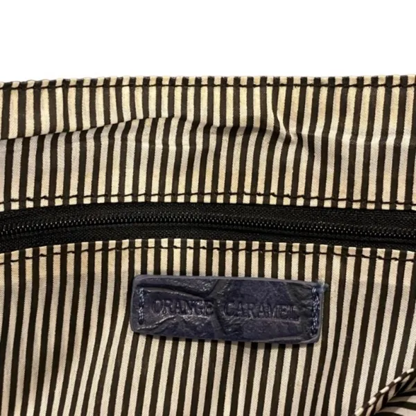 Brahmin Leather Envelope Bag Croc Detail Leather Crossbody Laptop Bag By Orange Caramel - Image 7