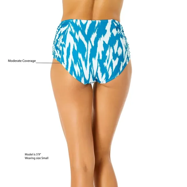 Anne Cole Womens Bikini Bottom Size S Turquoise High Waist Swim Bottom Beach - Image 4
