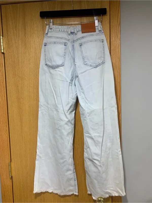 Princess Polly High Waisted Wide Leg Distressed Jeans - Size 0 - Image 2