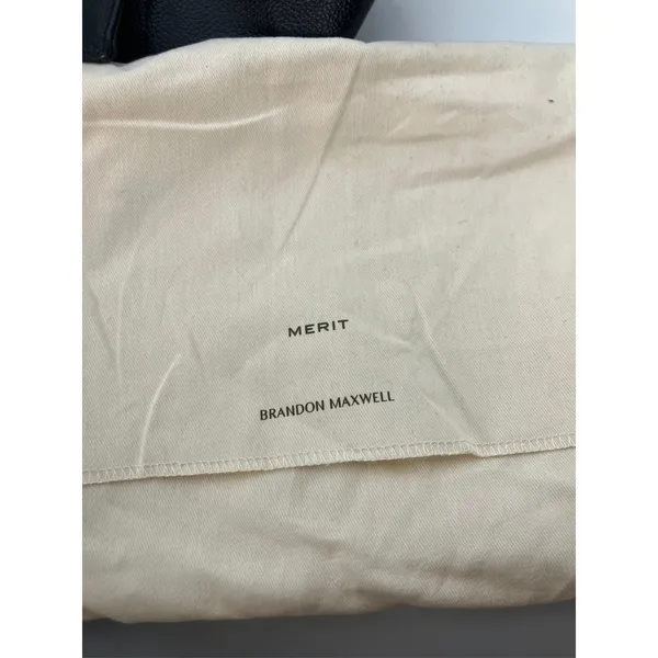 MERIT‎ Brandon Maxwell Black Leather Mini Tote Handbag with Dust Bag New - Image 7